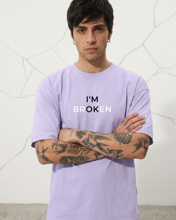 I'M BROKEN Oversized Printed T-Shirt