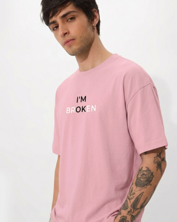 I'M BROKEN Oversized Printed T-Shirt