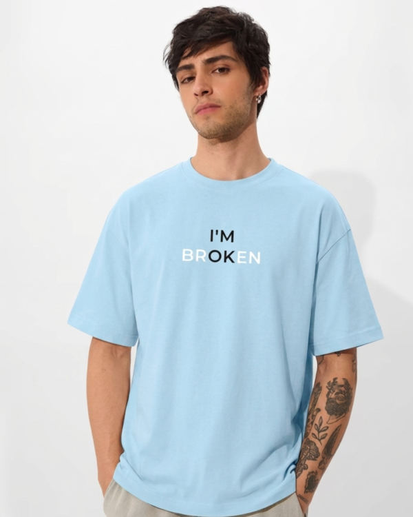 I'M BROKEN Oversized Printed T-Shirt